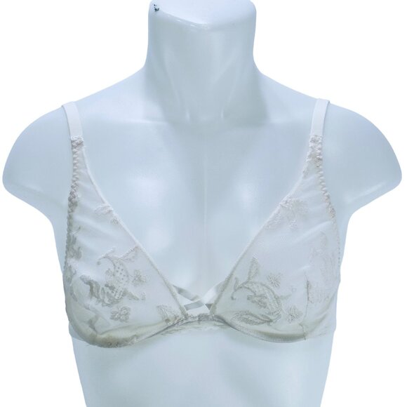 PASSIONATA Women’s Lingerie Bra White Lace low cut Underwire Adjustable Size 32C - Picture 1 of 8